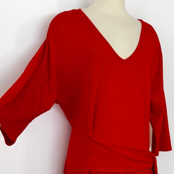 Tommy Bahama Side-Tie Pullover Shift Mini Dress V-Neck Orange Red XL - Picture 5 of 11